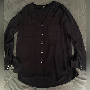H&M Black Buttondown Blouse